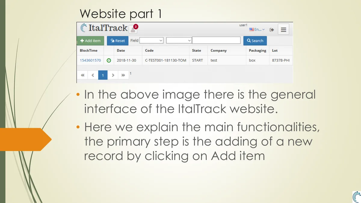 ItalTrack web interface
