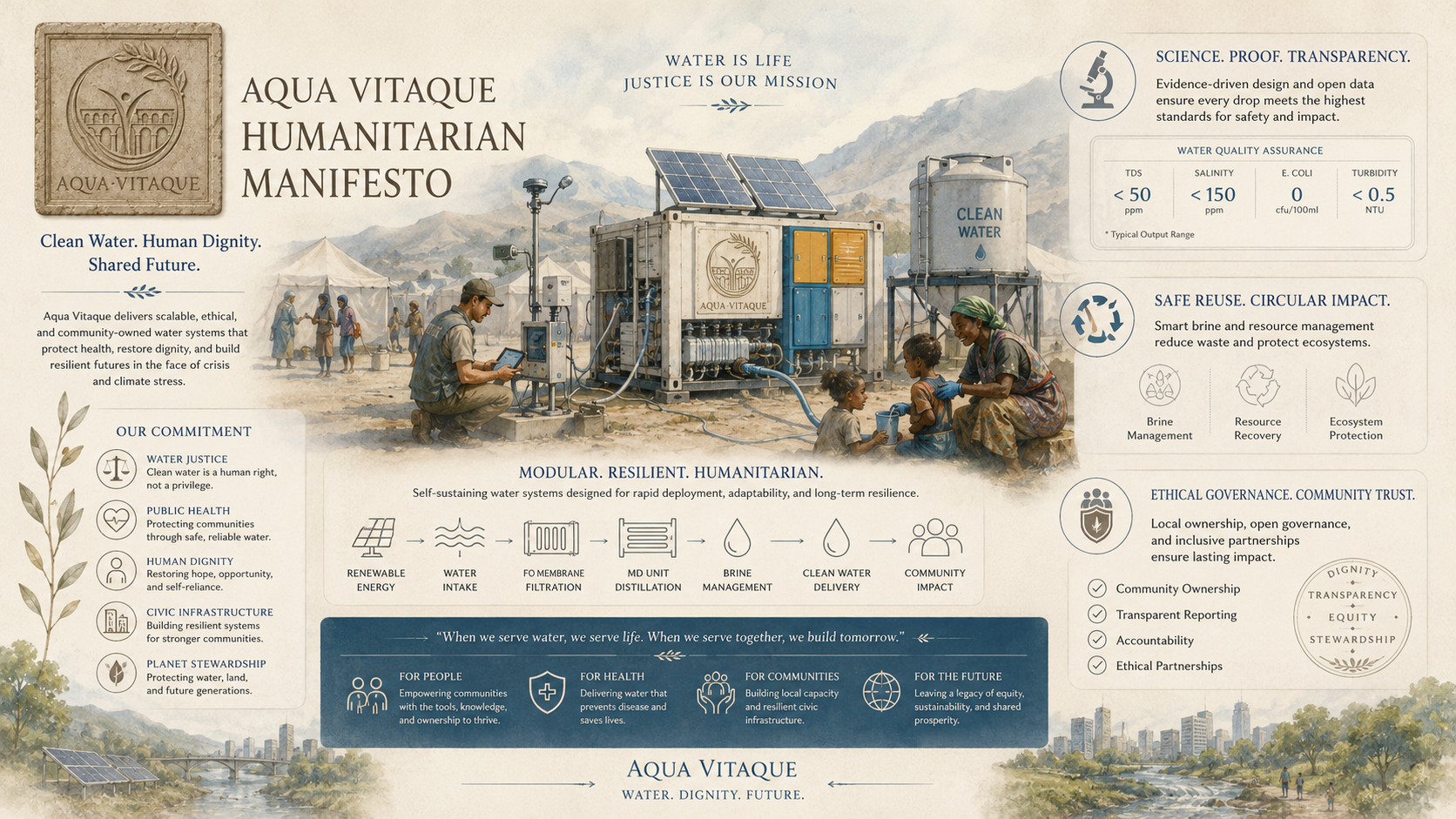 Aqua Vitaque humanitarian manifesto poster