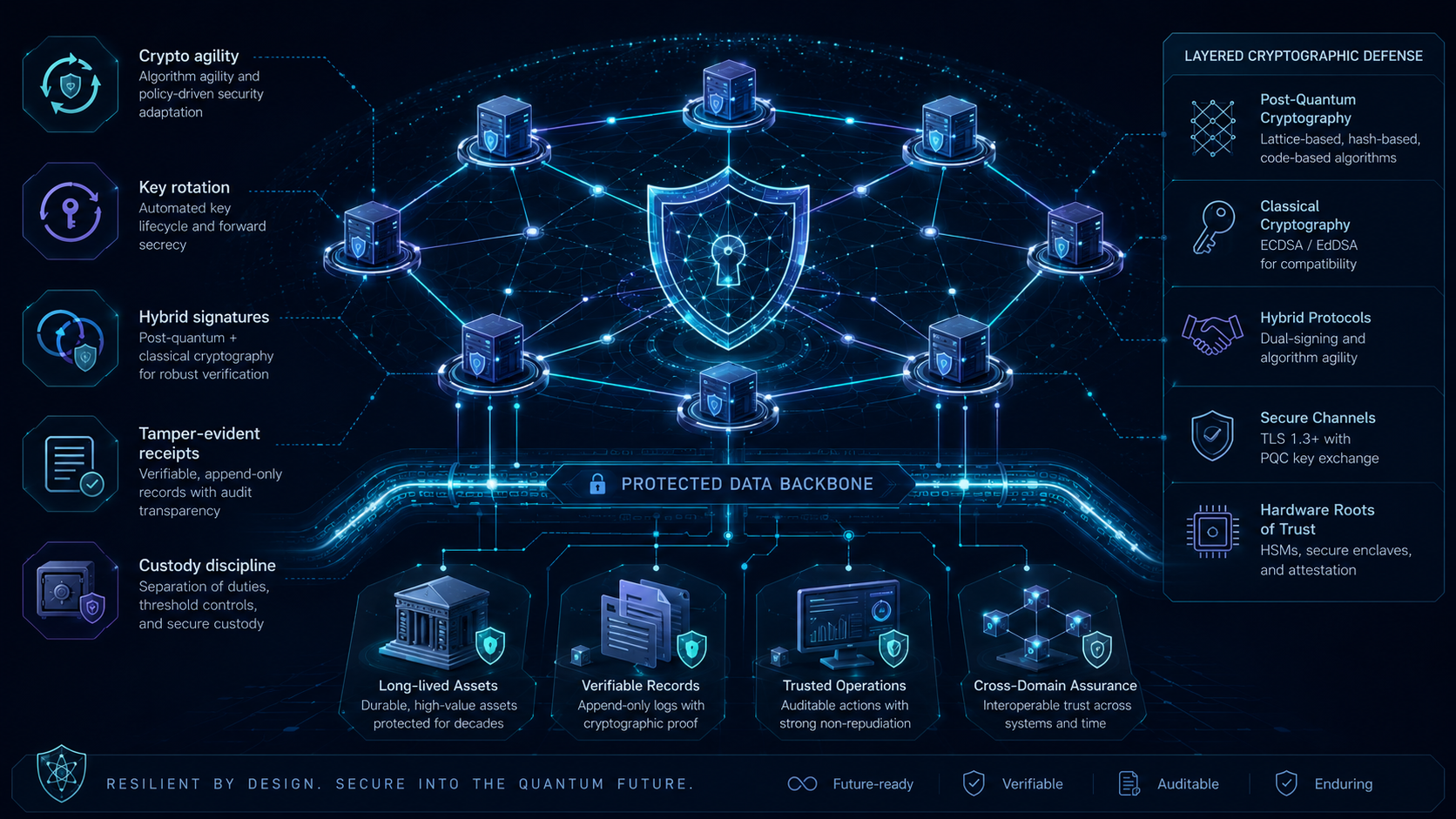 Quantum-resilient network design diagram