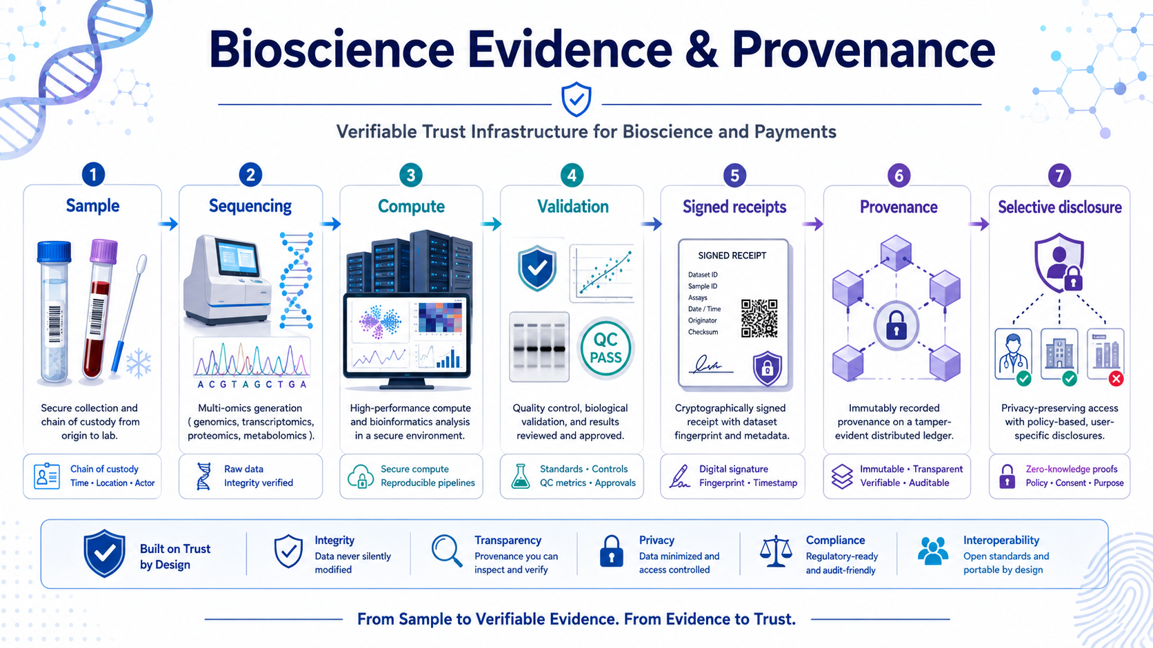 Verifiable bioscience trust infrastructure